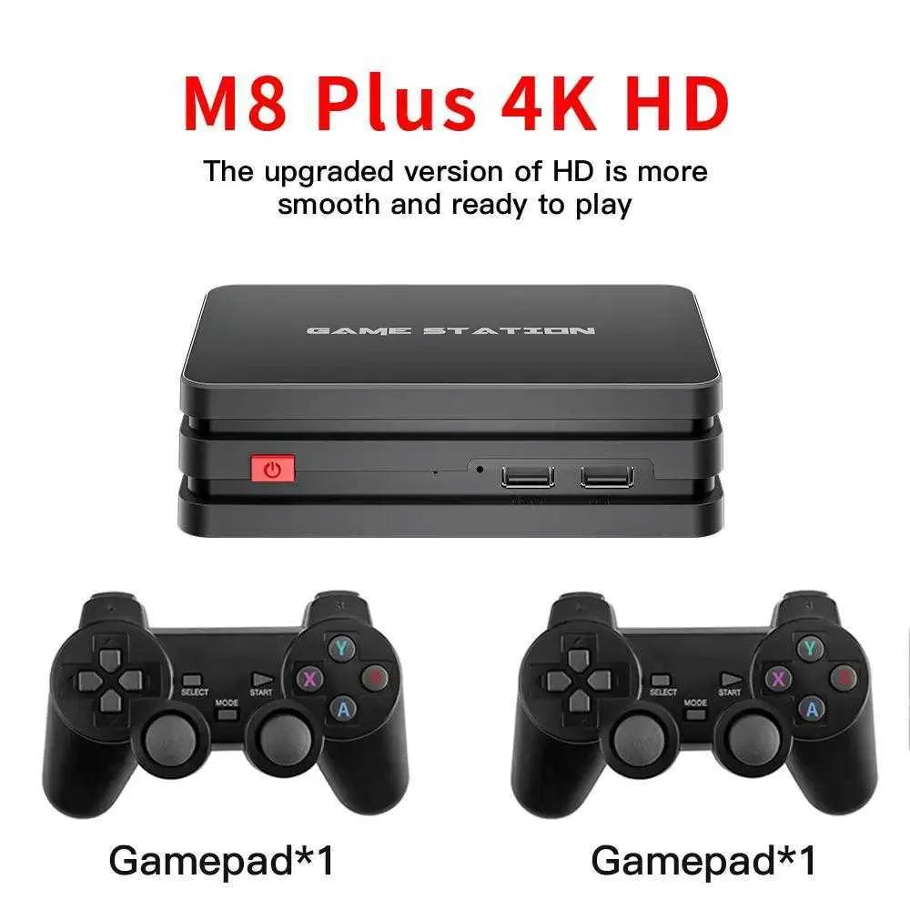 M8 Plus Video Game Consoles 2.4G Wireless 10000 Game 64GB Retro handheld Game Console With Wireless Controller Video Games Stick