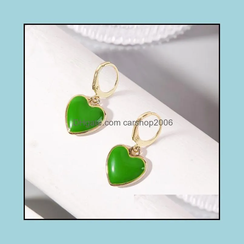 Wholesale Heart Shape Pendent Women`s Dangle Earrings Geomety Sweet  Style Exquisite Girl Chic Jewelry First Chioce Accessories