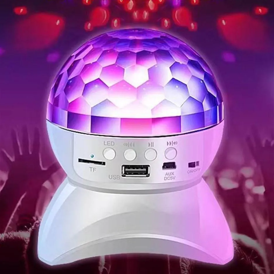 Bluetooth Speaker Disco Ball Lights LED Flashing Lamp TF FM AUX Music Projector Night Light for KTV Party Wedding223Y304R