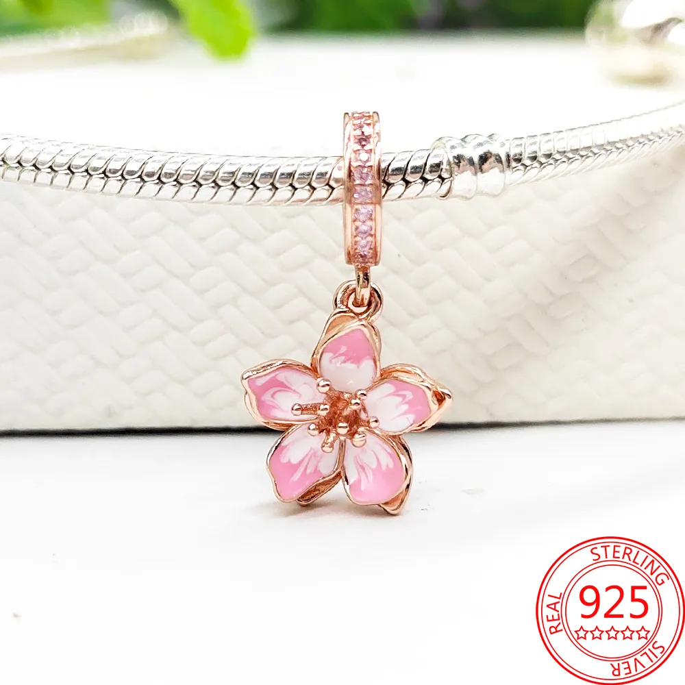 Rose Gold Beads For Bracelets Women DIY 925 Silver Christmas Tree Mom Love  Heart Flower Bunny Friendship Droplet Charms Jewelry - AliExpress