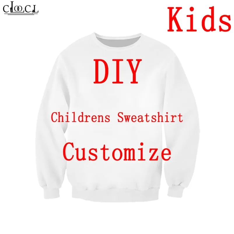 Children s Sweatshirt Boy Girl 3D Print DIY Personalized Design Kids Image P o Star Singer Anime Hip Hop Baby Tracksuit B357 220707