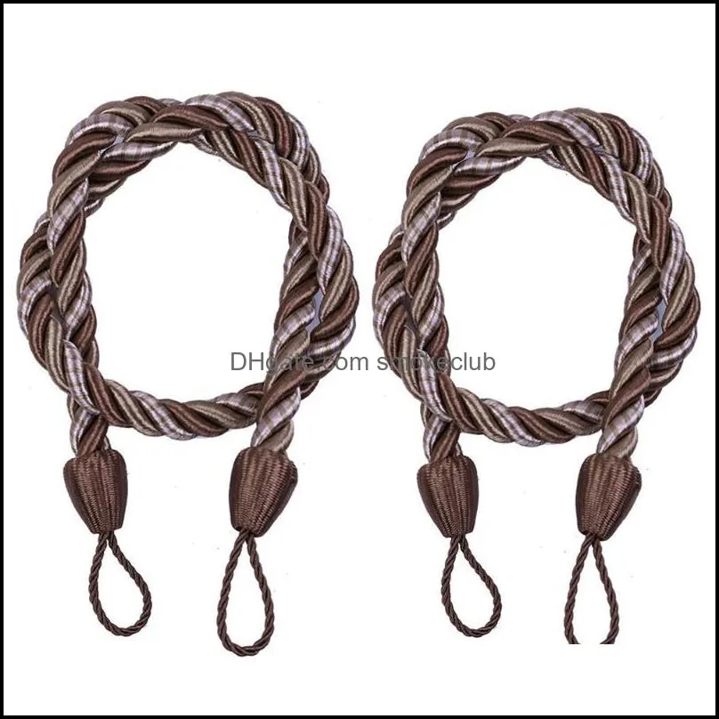 Other Home Decor Curtain Rope Buckle 2 PcsCotton Knitted Knot Braided Window Tiebacks Decorative Drapes Holdback For Living Room