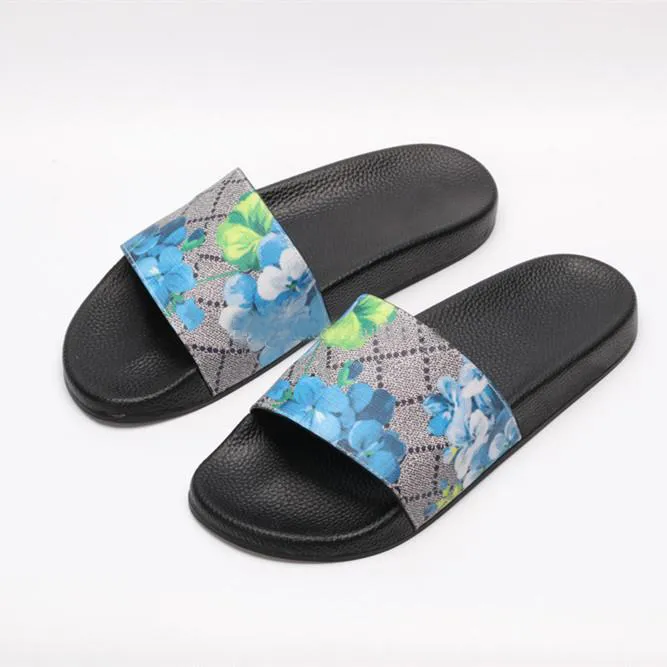 Designer-Newest with box men women fashion slippers luxury slides summer flat slipper trendy leather rubber sandal mens beach slide 35-47