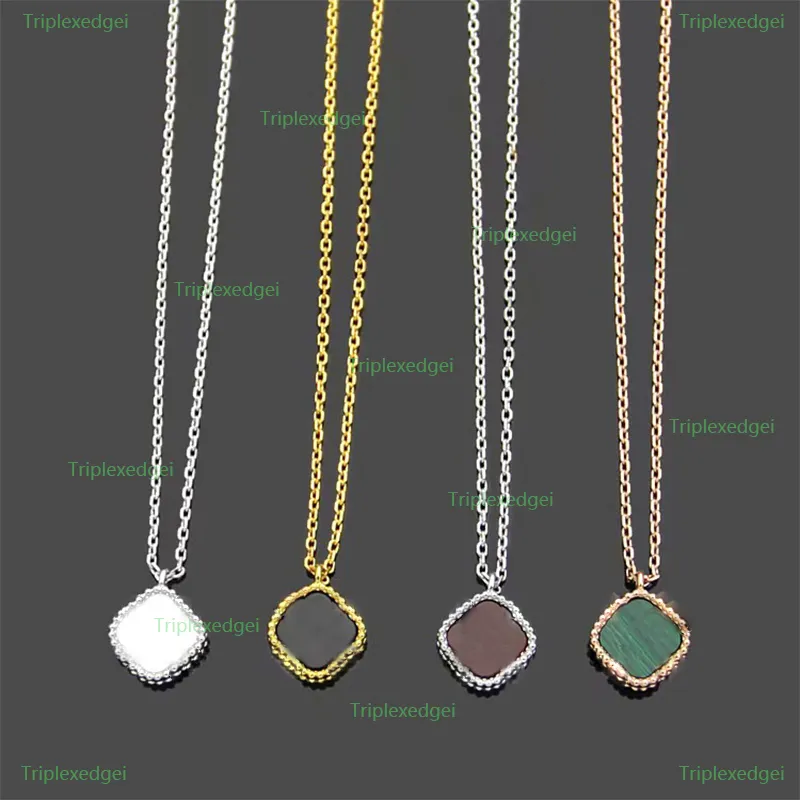 2023 Klassiskt hänge Halsband Märke Lyx Naturlig Turkos Fyrklöver Halsband Modedesigner Dam Halsband Smycken Present