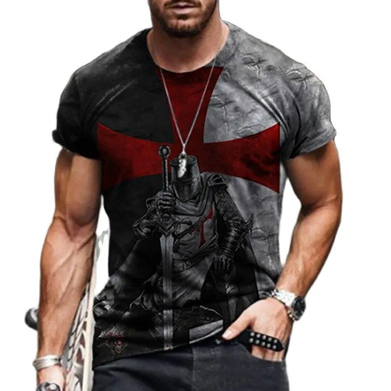 T-shirts pour hommes 3D T-shirt imprimé col rond respirant à manches courtes Est Summer 2022 Chemise de personnalité créative surdimensionnée mâle T