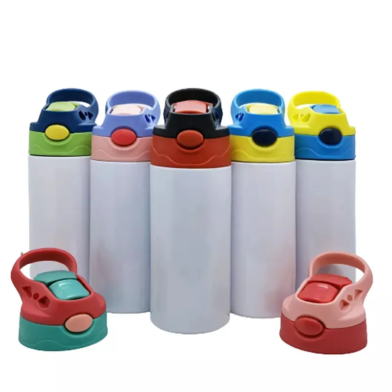 350 ml sublimering tomt rostfritt stål vattenflaskor tumbler med halm för barn vakuumkolv FY4309 0422