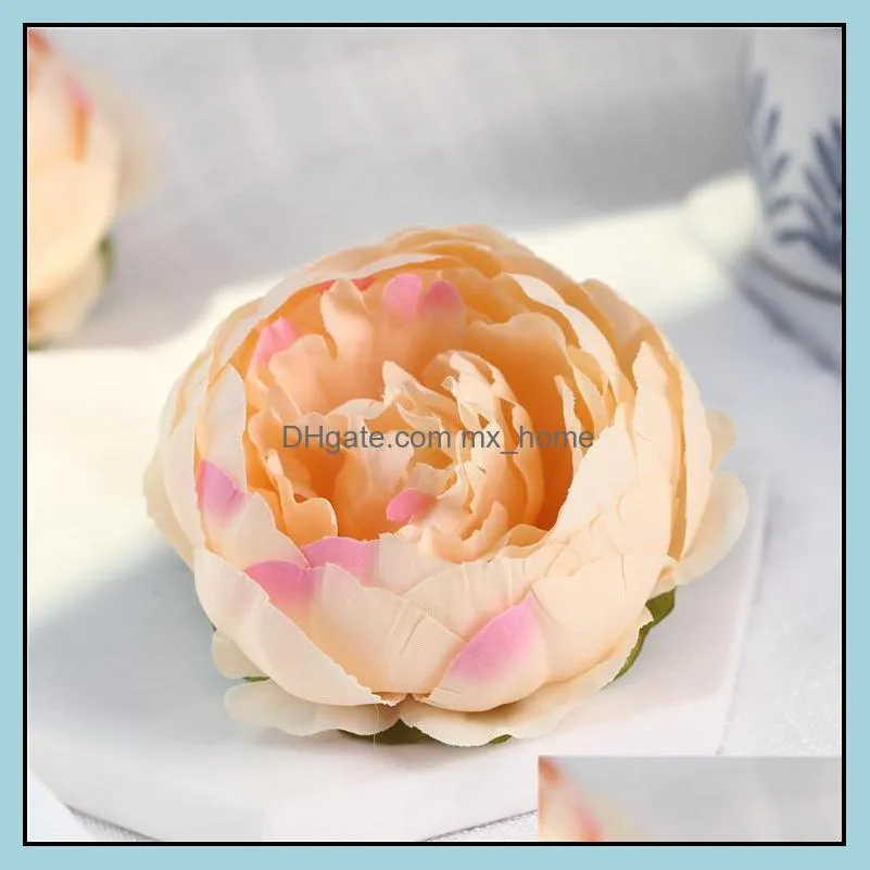 10cm artificial fake flowers for wedding decorations silk peony flower heads party decoration flower wall wedding backdrop white peony