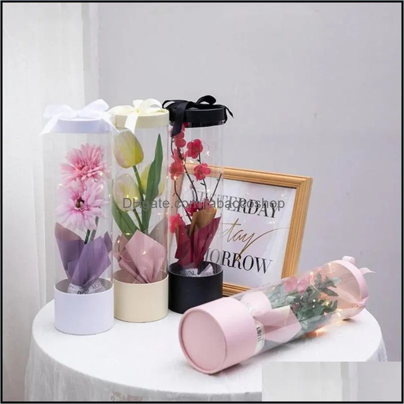 Gift Wrap Flower Box Handheld Clear Bouquet Excellent