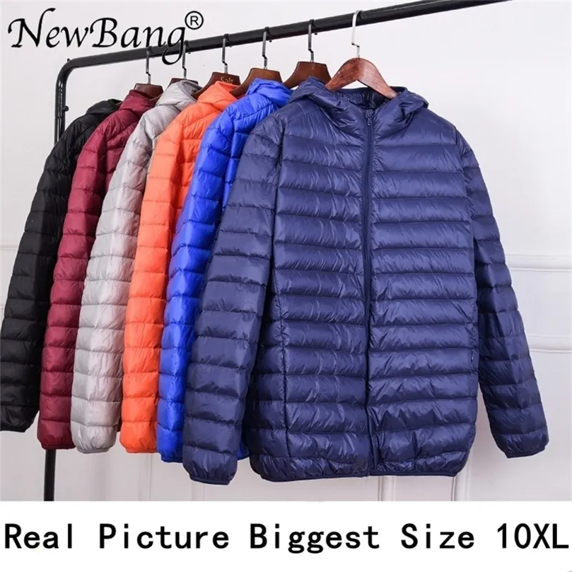 Bang Plus 11XL 10XL 9XL Piumino da uomo Piumino ultraleggero Uomo Giacca a vento Piuma Parka Uomo Inverno Capispalla taglia grande 201210