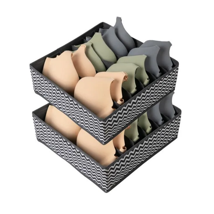 Organizzatori per cassetti reggiseno 6 Organizer per biancheria intima diviso per armadio Cassetto per abiti Contenitori per biancheria intima con divisorio Zip Scatole pieghevoli per cubi