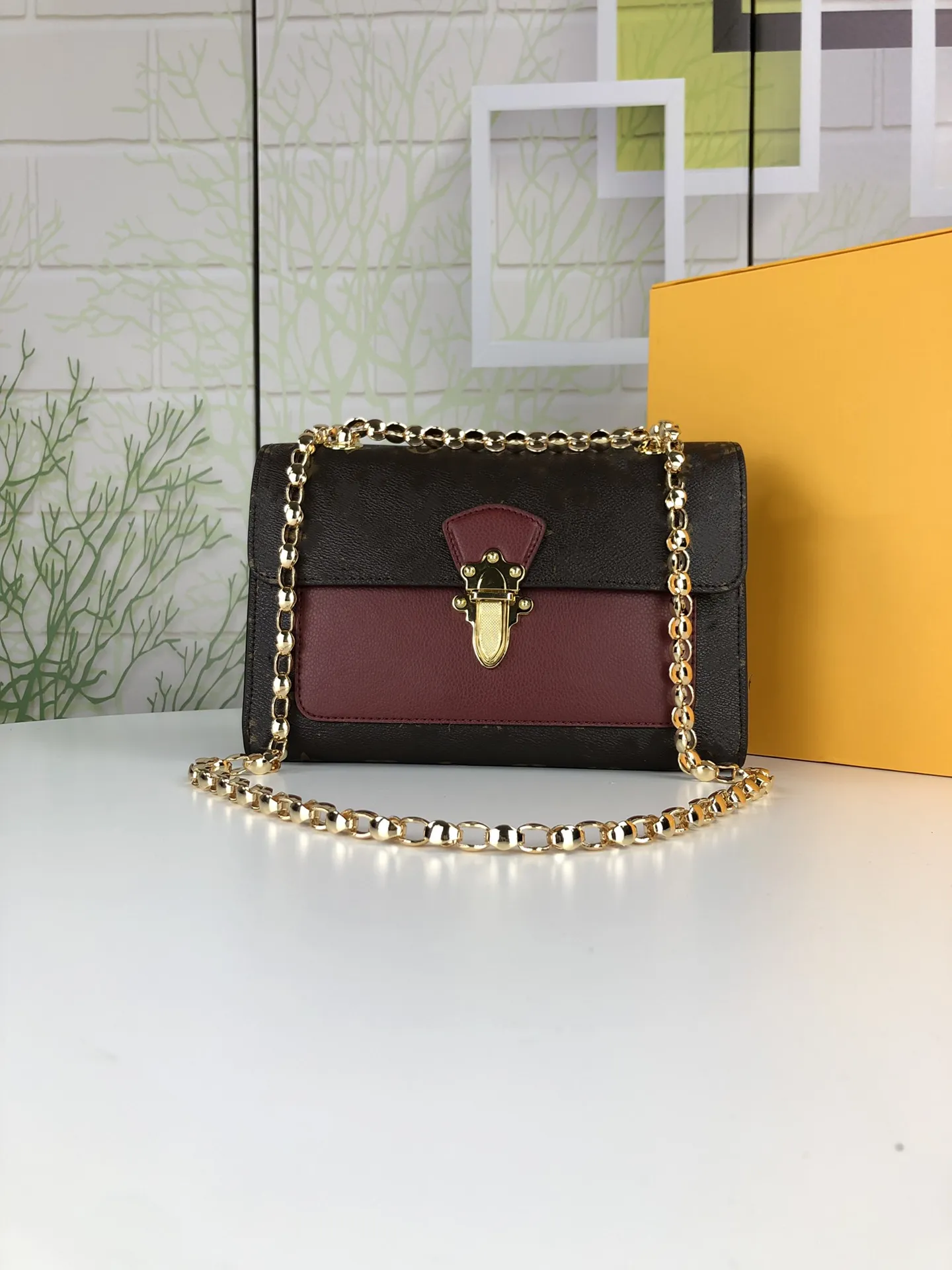 Luxury Designer Ladies Bags M41730 Crossbody Chain Shoulder Bag Ladies Patchwork Tote Classic Crown Lock Brand Coin Purse