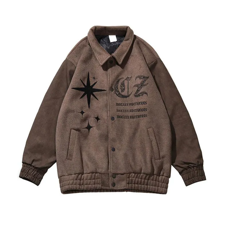 Herenjacks Fashion Letter Gedrukte Bomber Men Women Turn Down Collar Spring Herfst Cardigan Hip Hop Losse Casual Coats Topsman's