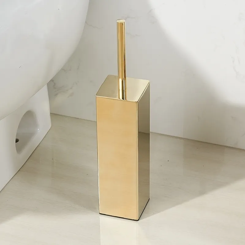 Gold Creativer Free Stand Polish Toilet Brush Holder Set Bowl Stainless Steel ed Bathroom Accessories Y200407