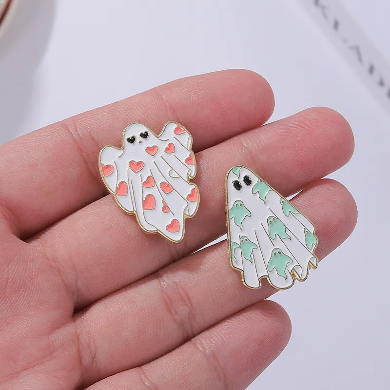 Ghost Enamel Pins Brooches Flower Punk Halloween Funny Cute Metal Badges Custom Lapel Women Kids Gifts Gothic Jewelry4516824