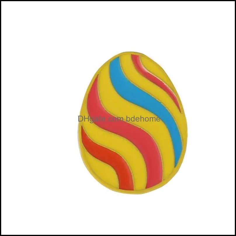 alloy dinosaur egg shape brooch pin student color painting oil animal eggs lapel pins corsage badges for backpack hat  sweater clothes