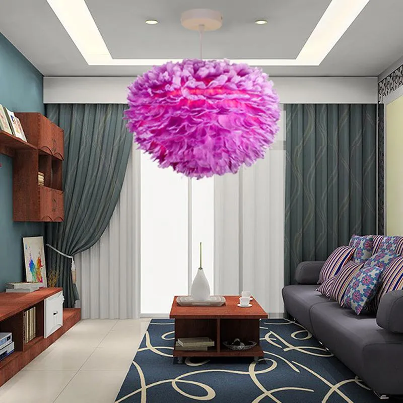 Pendants lampes simples de personnalité créative moderne Restaurant salon chambre à coucher confortable faillite de plumes