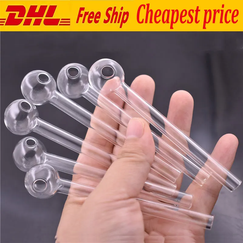 Cheapest Hand Smoking Pipes Accessories 4inch Thick Glass Oil Burner Pipe High Quality Great Tube Nail Tips Fast Delivery DHL FREE