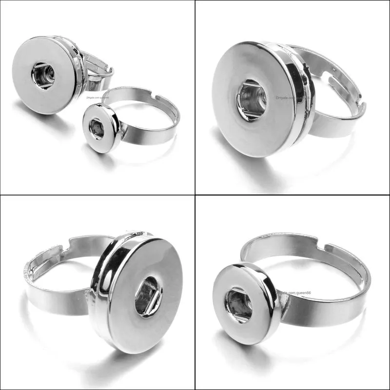 12mm 18mm snap button adjustable ring 18mm snaps buttons rings for women jewelry