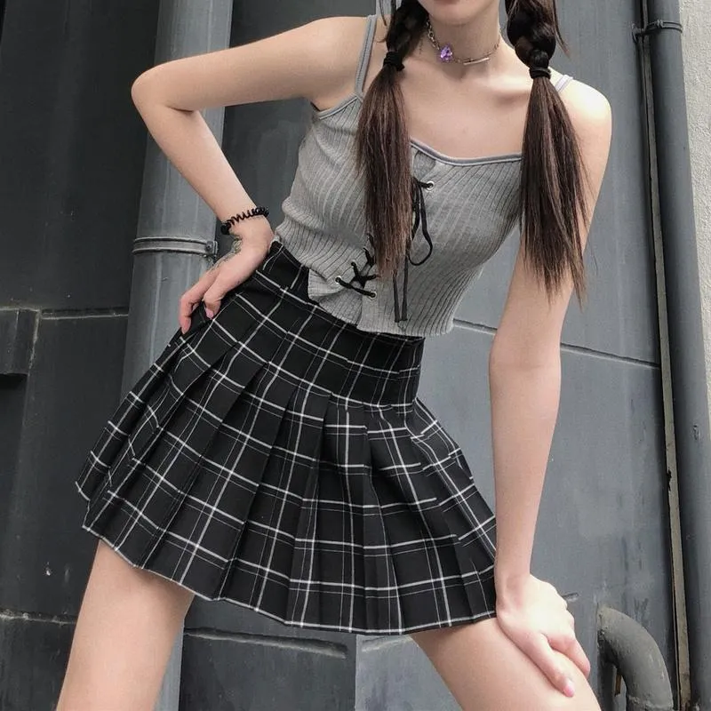【more jude】 韓国人気★ Fizz Check Skirt DHgate.com:HOUZHOU Plaid Mini Skirt: High-Waisted A-line