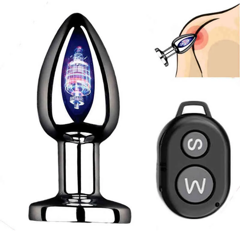 NXY anal Toys Wireless Remote Metal Butt Plug Vibrator Sex Toy for Men Women Anus Masturbation Prostate Massage10 Speed ​​Recheble 220510