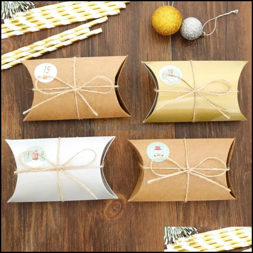 Gift Wrap 24pcs/set Christmas Box Advent Calendar Pillow DIY Holiday Party Candy