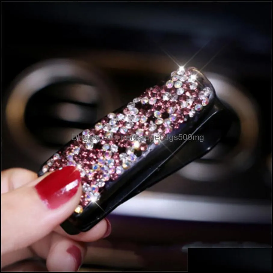 Other Household Sundries New diamond-studded car Multi-functional  clip glasses frame wholesale