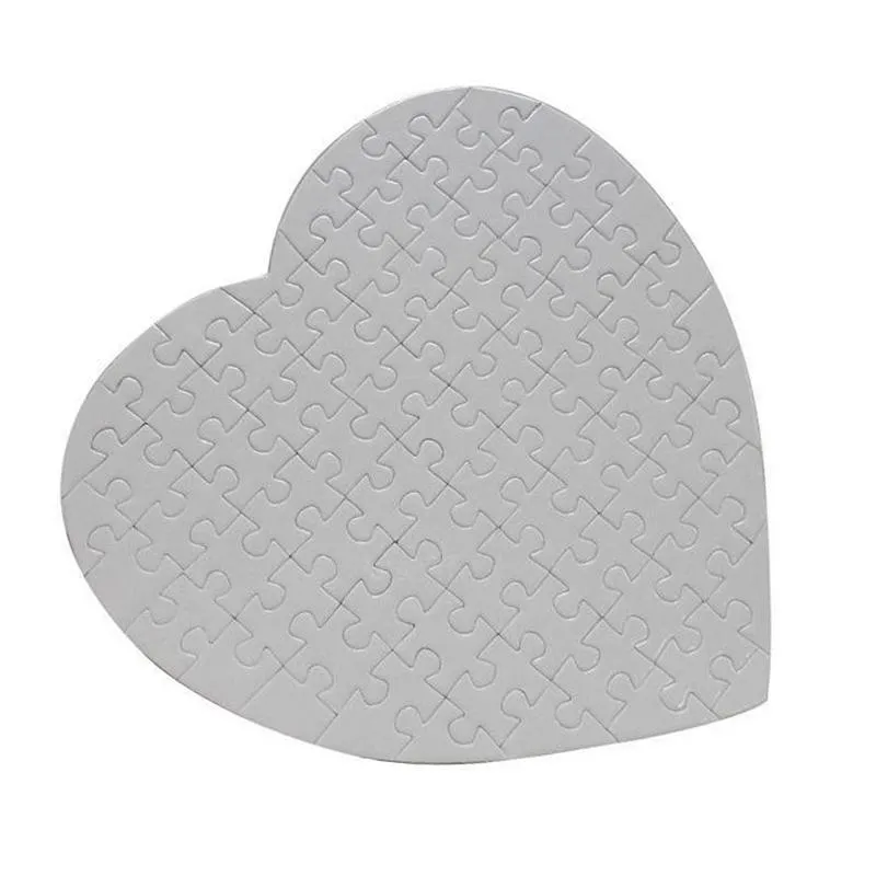 Sublimation Blank Heart Shaped Puzzle Party Favor Heat Transfer A4 DIY Jigsaw Creative Valentine`s Day Gift