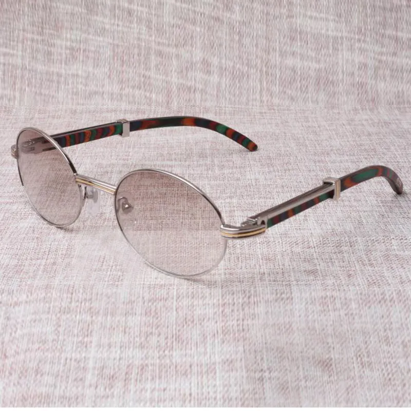 Holzsonnenbrille 7550178 mit Beinen aus Pfauenholz und 55-mm-Glas