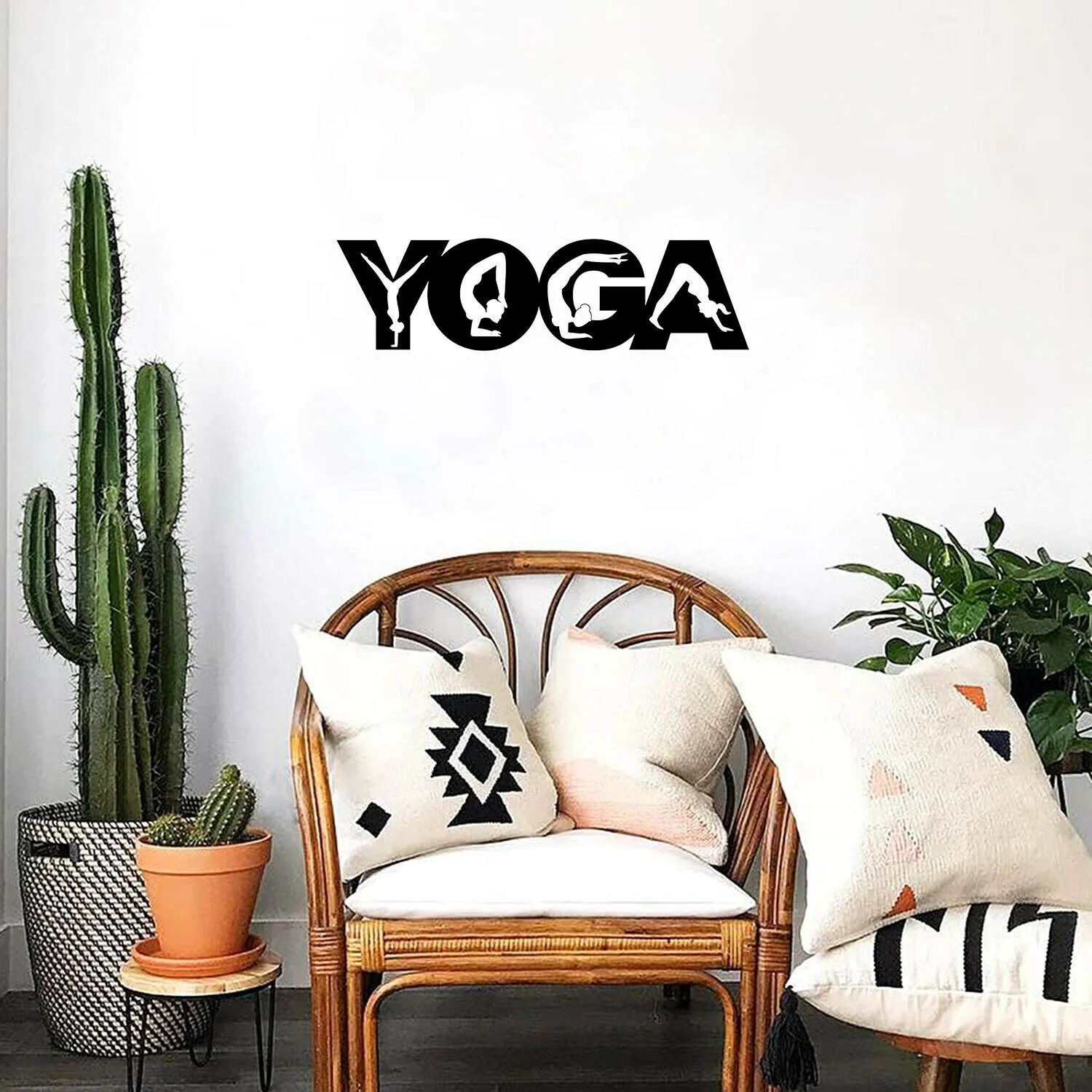 ZenDecor Metal Yoga Poses Wall Art Office & Home Hanging Sign From