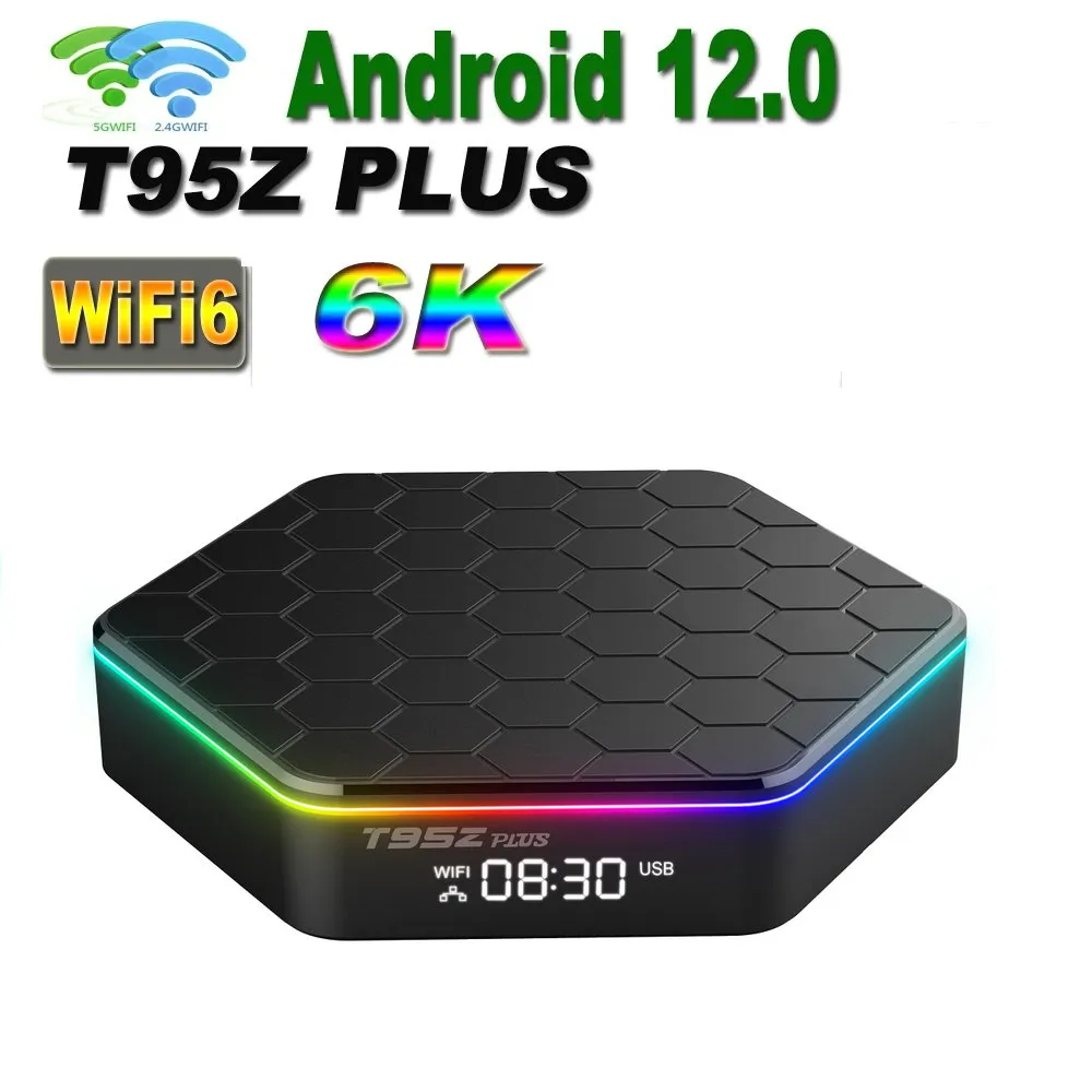 T95 Max + Amlogic S905X3 Android 9,0 OTT TV Box 4GB + 32GB / 64GB Dual WiFi 2.4g + 5G BT4.0 x96 Air Smart TV Box
