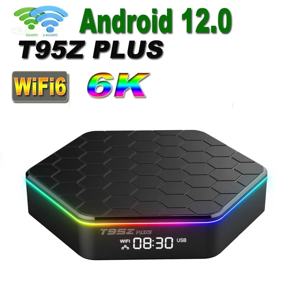 T95Z Plus Android 12.0 TV Box Allwinner H618 6K 2.4G en 5G Wifi6 4GB 32GB BT5.0 Wereldwijde mediaspeler