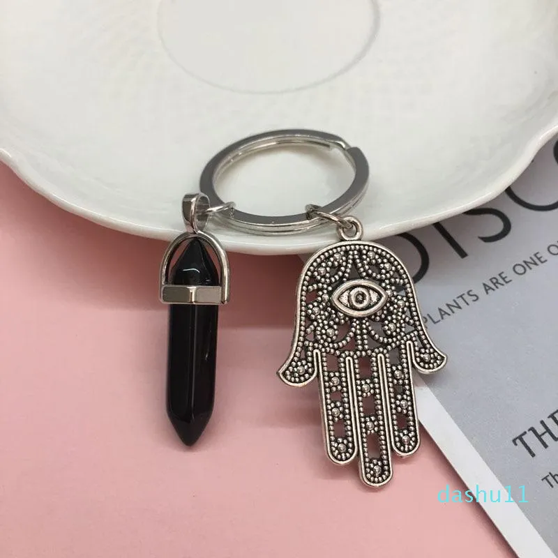 Chaveiros amulet khamsah Keychain Charms Metal Palm Crystal Men Women Chain Chain Car Backpack Pingente AccessoriesKeyChains