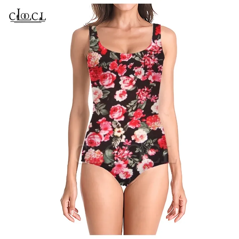 Moda retrò fiore rosa stampa 3D costume intero donna beachwear nuoto costume da bagno senza maniche costume da bagno sexy spiaggia 220617