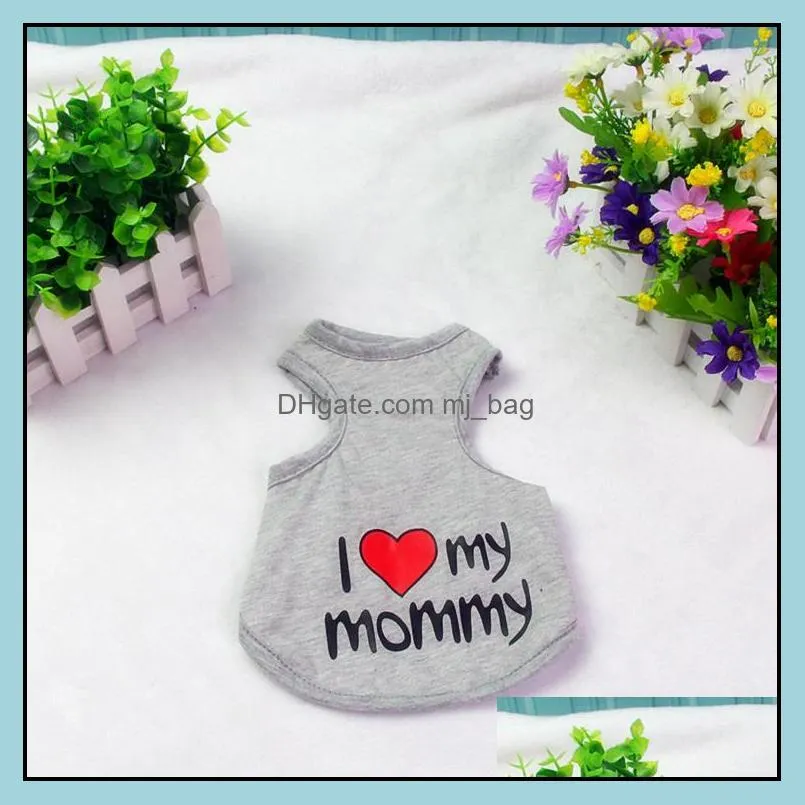 pet love mommy vest dog apparel puppy summer loves apparels teddy dogs like my dad mom clothing wy1265