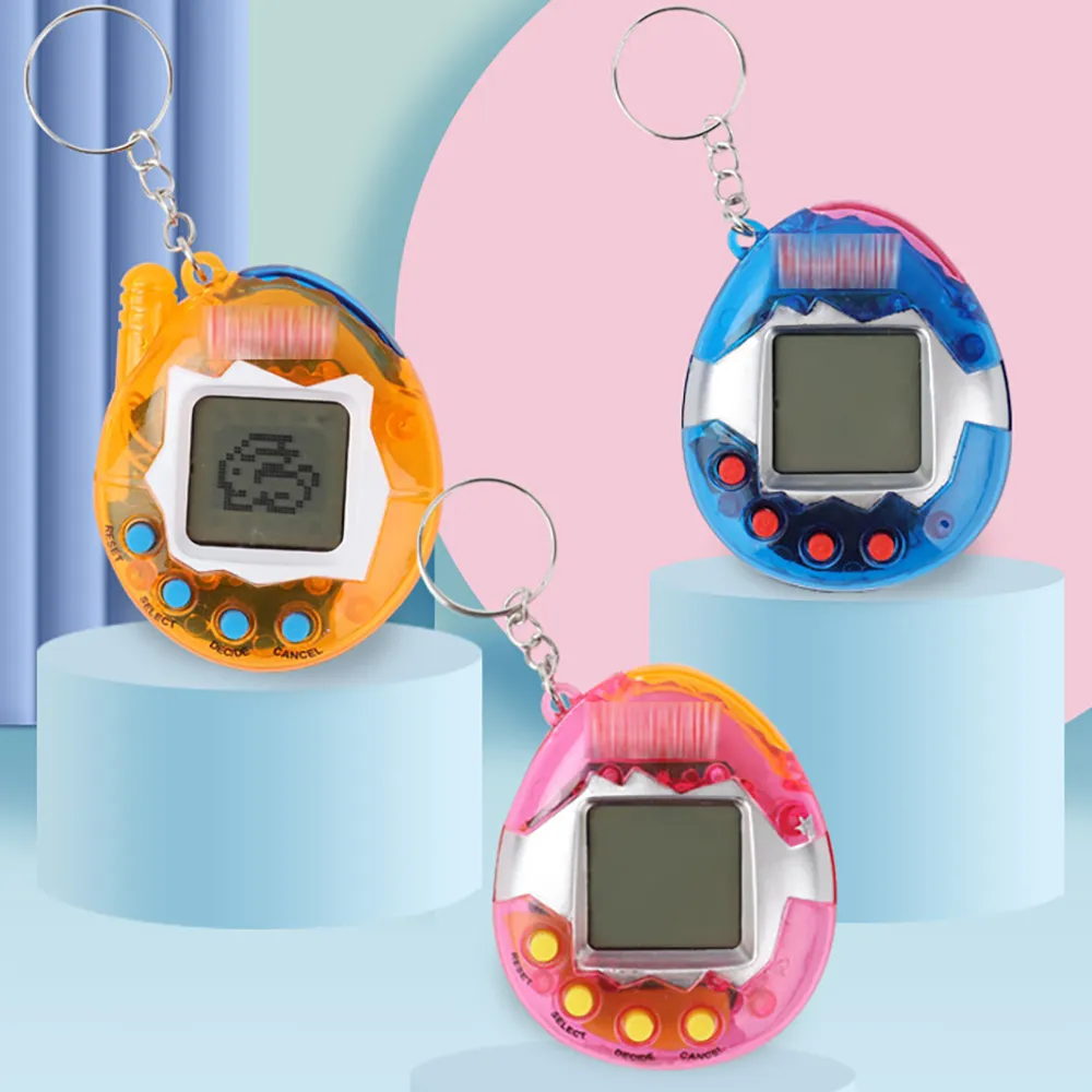 Virtual Electronic Digital Pets Keychain Keyring Nano Baby Toys Nostalgic Retro Handheld Game Machine Animal Accessories for Kid Child Adult Boy Girl Girl Girl
