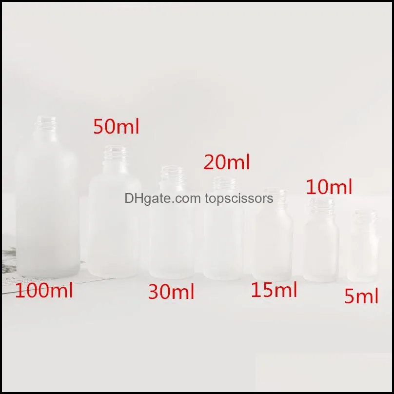 5ml 10ml 15ml 30ml 50ml 100ml Frost Glass Dropper Bottle Empty Cosmetic Packaging Container Vials Essential Oil Bottles