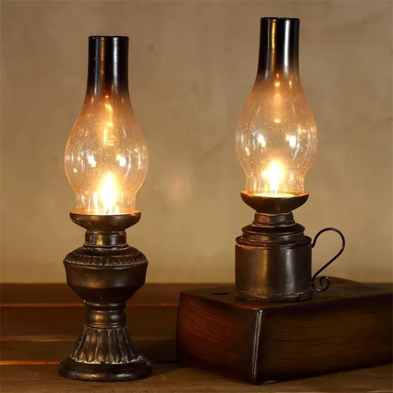 Antieke kandelaarhars kaarsen accessoire glazen deksel lantaarn candelabra kerosene lamp nostalgische kandelaars home decor cadeaus 220810