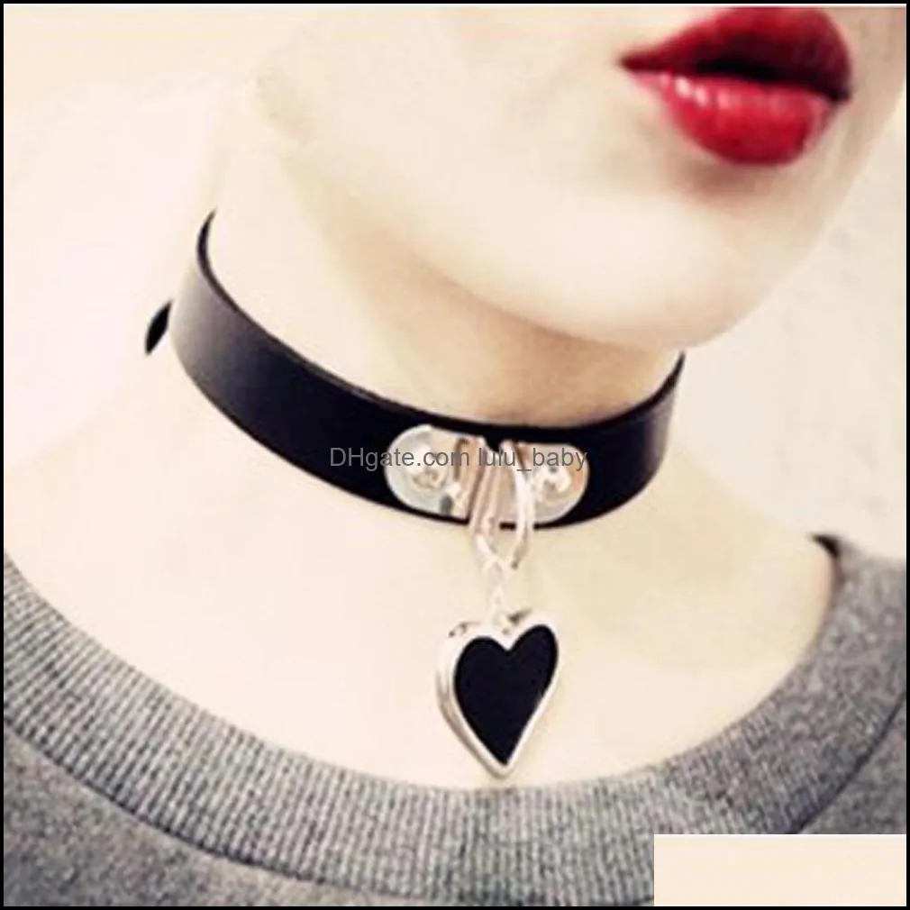 pretty pendant choker necklace rope chain collier for women vintage jewelry wholesale harold punk gothic love leather pendants