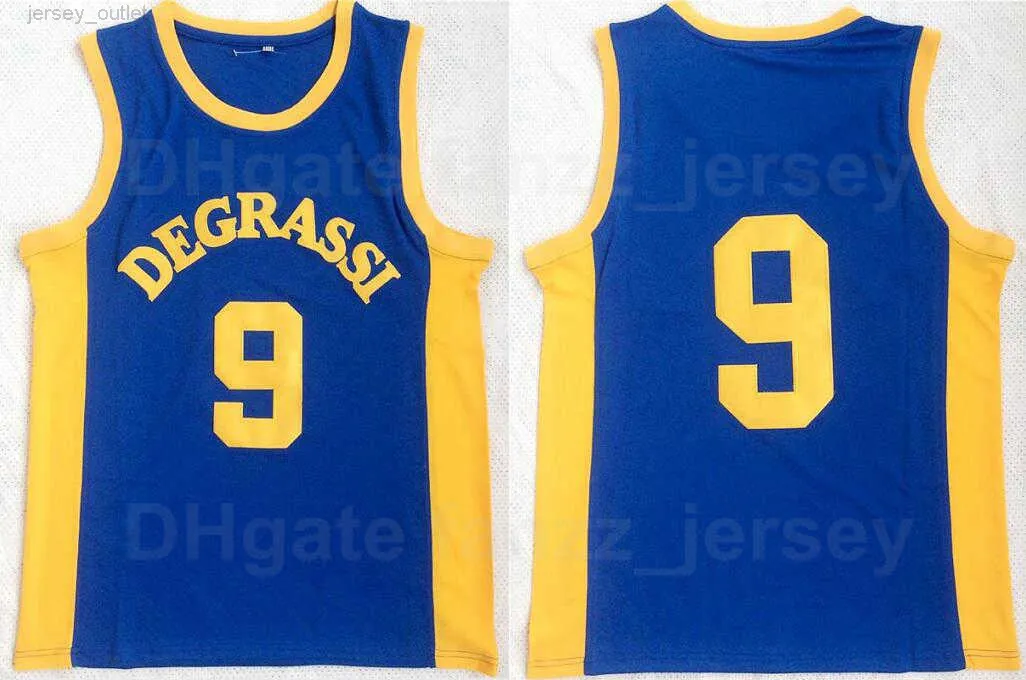 Män foive degrassi community 9 jimmy brooks tröjor basket inget namn dubbel stiched i lager team färg gul broderi sport andas av högsta kvalitet
