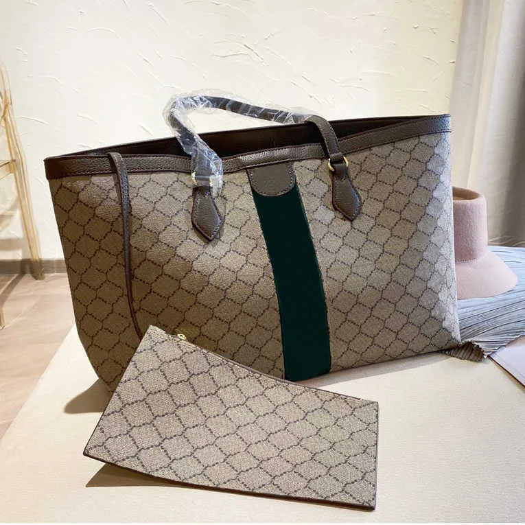 Borsa per la spesa in collage di tela di alta qualità Borsa per la spesa con stampa a righe classiche da donna Borsa a tracolla con una borsa a tracolla