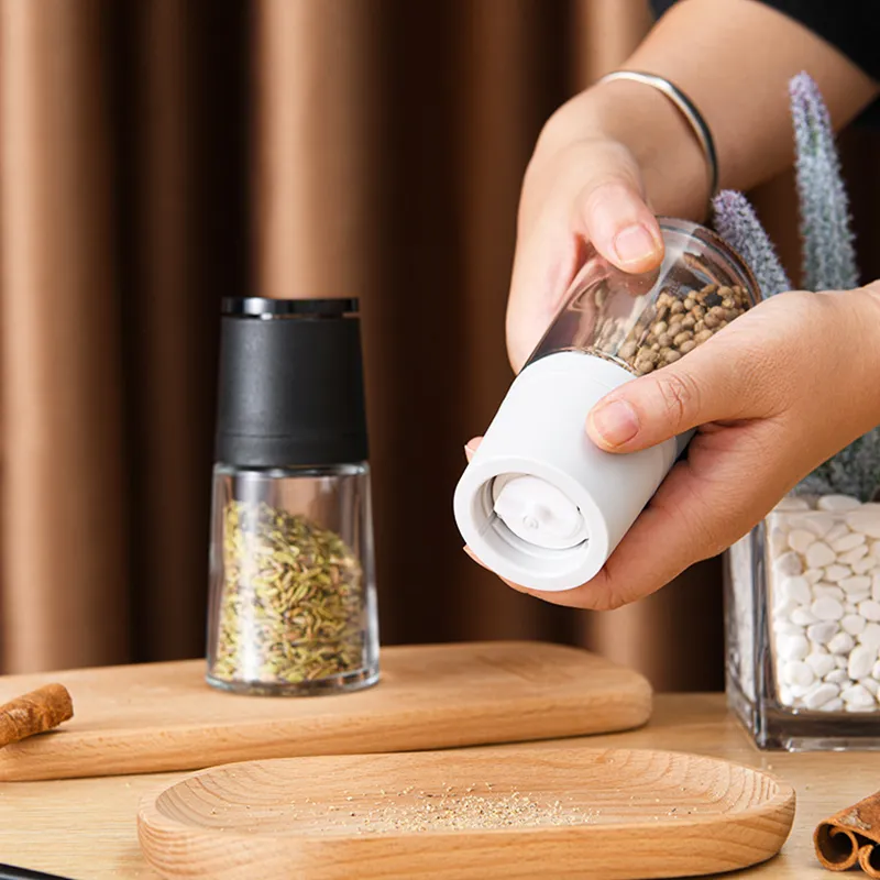 Gennua Kitchen Wooden Salt And Pepper Grinder Set: Refillable Salt Pepper Mills Adjust For Customized Coarseness, Crafted Of Solid Acacia Wood With Ceramic/Stainless Steel Core, 8 Inches Each
