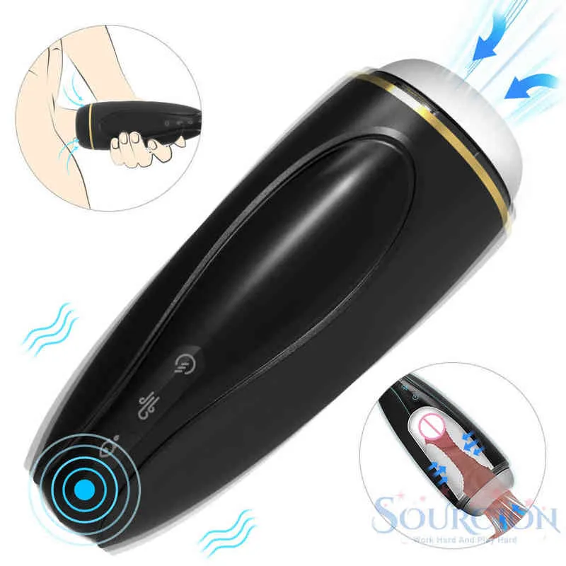 Nxy Sex Men Masturbators Sc Male Masturbator Automatic Real Vagina Silicone Masturbation Blowjob Sucking Machine Aircraft Cup Toys for 0412