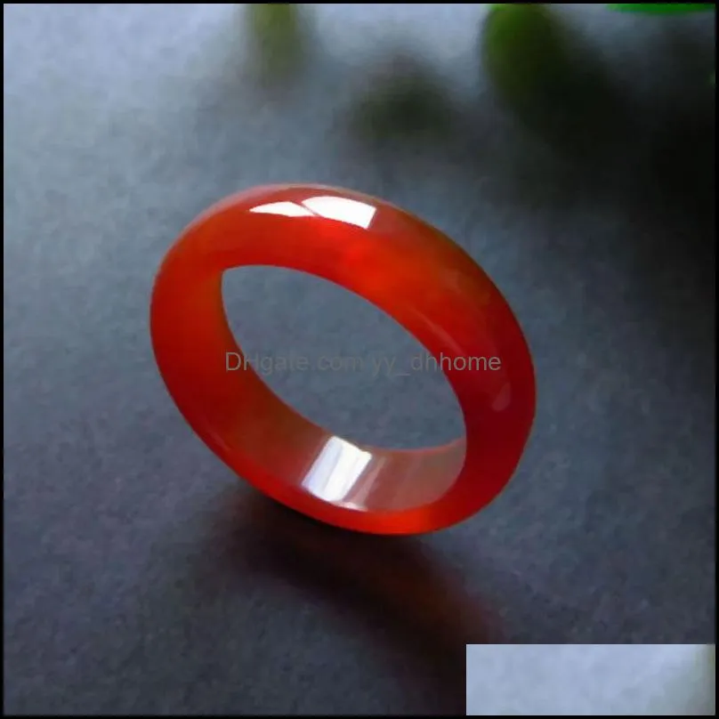 colorful agate stone band rings for women men friend fashion party club decor fashion energy jewelry