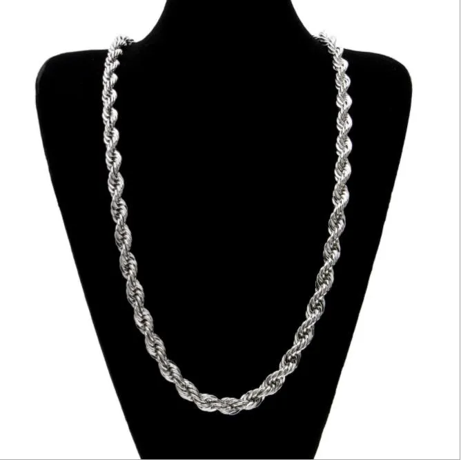 10Mm Thick 76Cm Long Rope Twisted Chain 24K Gold Plated Hip Hop Twisted Heavy Necklace For Mens