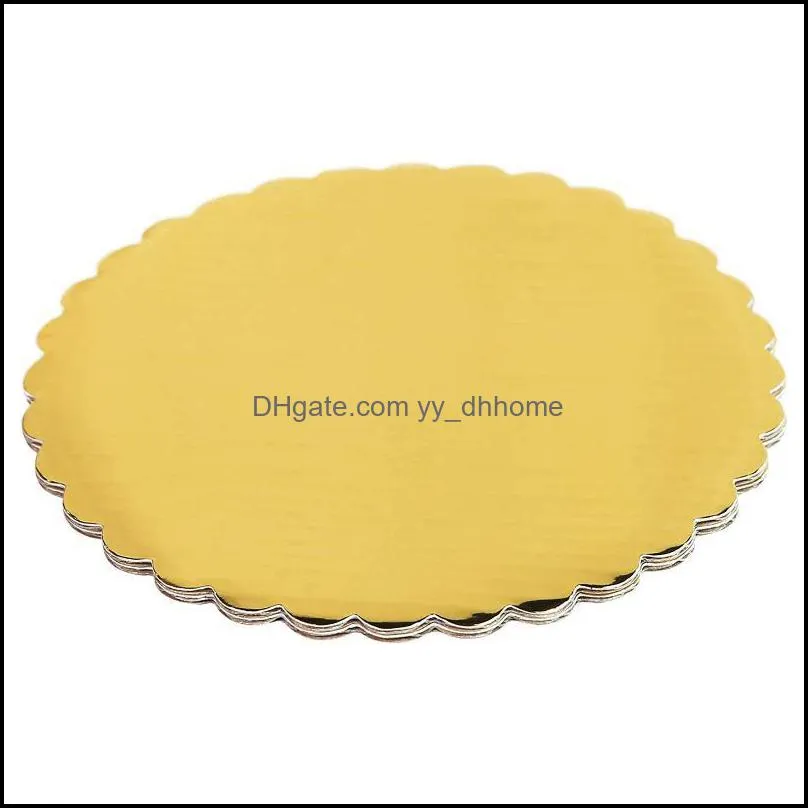 baking & pastry tools 10pcs thickening cake paper tray gold round disposable ring bottom plate coated circular
