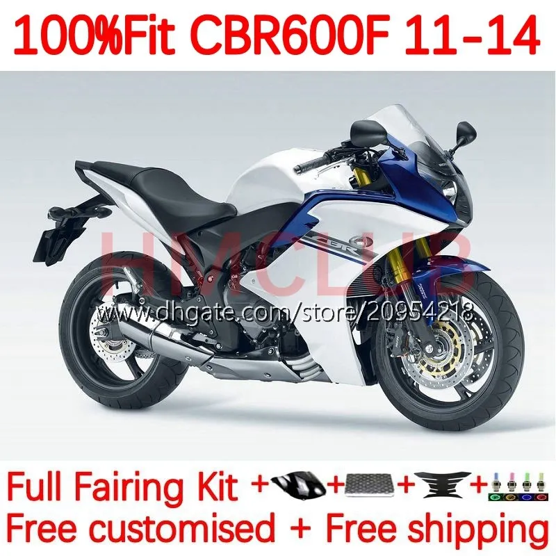 OEM Body Kit för Honda CBR 600 F 600F C CBR600 F F4I 11-14 Years Bodywork 139no.5 CBR600F 11 12 13 14 CBR600F4I 2011 2012 2013 2014 Injektion Mögelmässor Svartvit