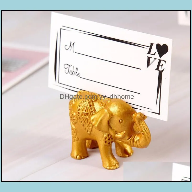 lucky gold elephant place card holders table name holder wedding centerpiece favors gift party decoration sn2060