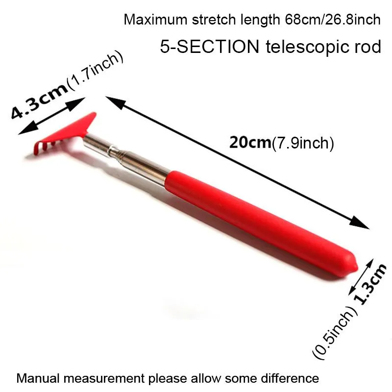 Adjustable Portable Back Scratcher Stainless Steel Extendable Telescopic Anti Itch Claw Scratching Massager Massage Tools Eliminating Dorsum Itching HY0131