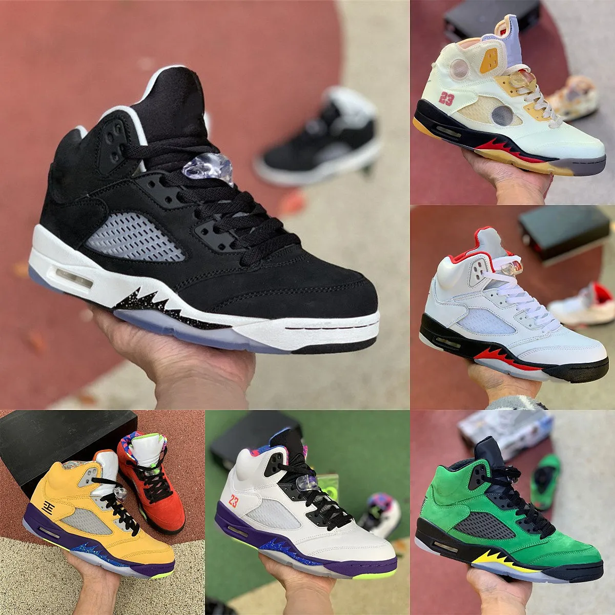 Jumpman 5 5s Scarpe da basket casual alte Mens Sail Stealth 2.0 Raging Bull Red TOP 3 Oreo Hyper Royal Oregon Ducks Ice Bred Muslin Fire Red Trainer What The Sneakers S18