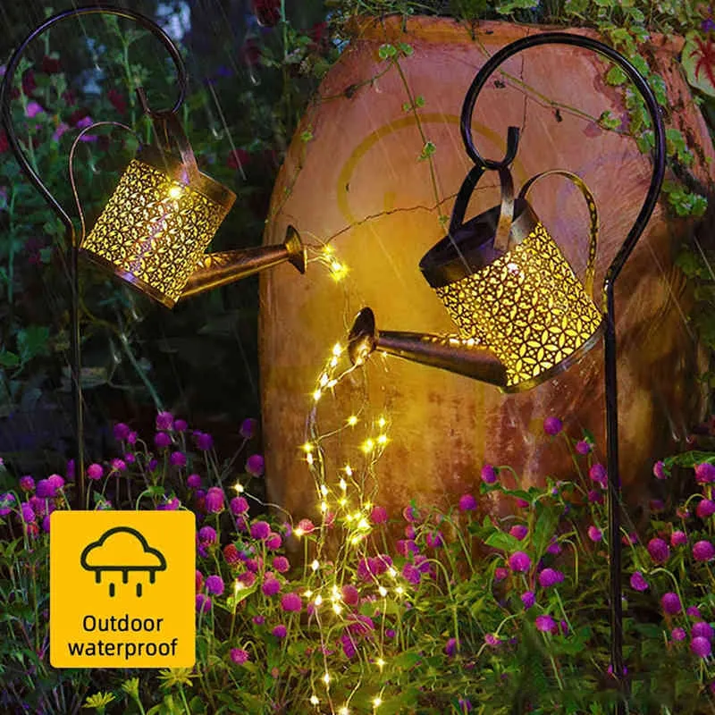 LED Solar Casting Light Garden Outdood Wodoodporny krajobraz Kettle Oświetlenie Dekorowanie pustej wody rozpylacza Lampa J220531